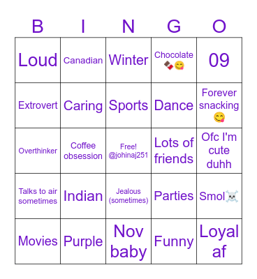 How alike are we?? Bingo Card