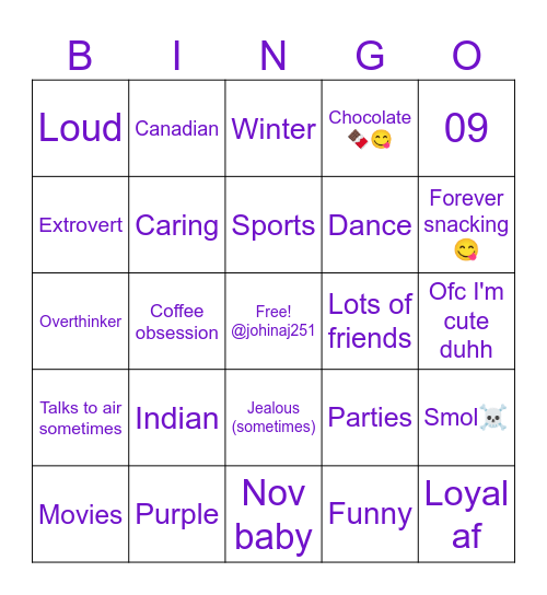 How alike are we?? Bingo Card