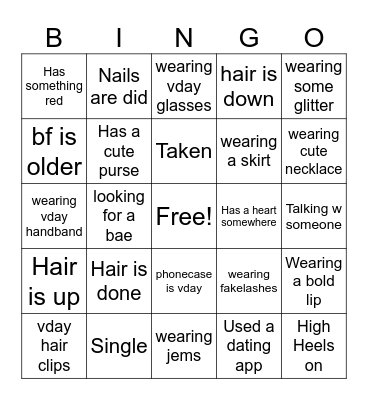 Galentines 2024 Bingo Card