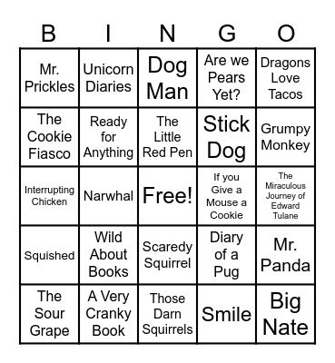 Read Across America Book Bingo Card