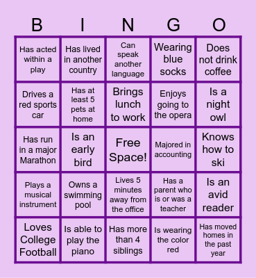Willow Bridge Mingle Bingo Card