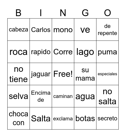 Chapter 7-Cabira con botas Bingo Card
