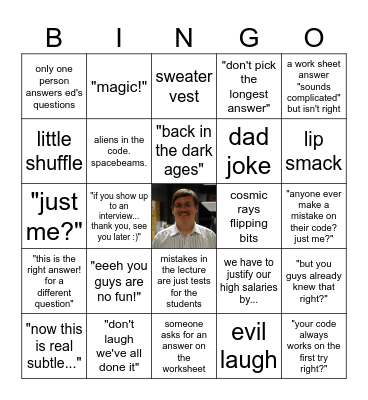 Ed Lecture Bingo Card