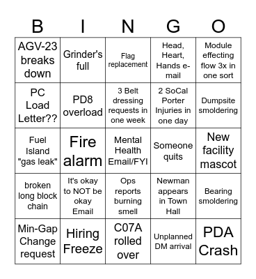 BaSE Bingo 2024 Q1 Bingo Card