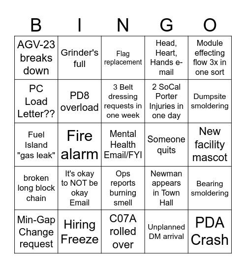 BaSE Bingo 2024 Q1 Bingo Card