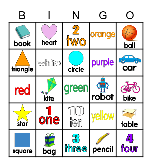 Vocabulary Bingo Card