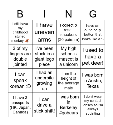 PS Bingo Card