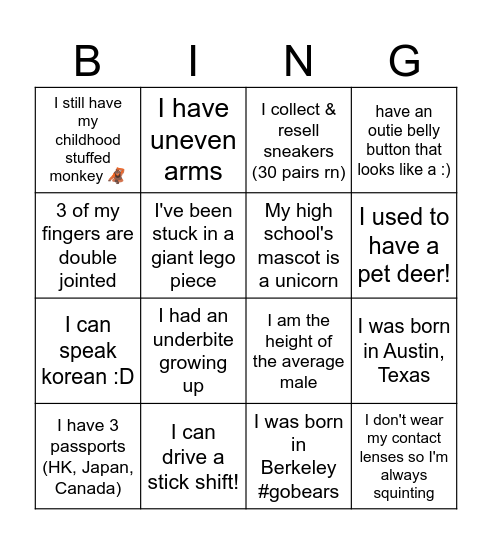 PS Bingo Card