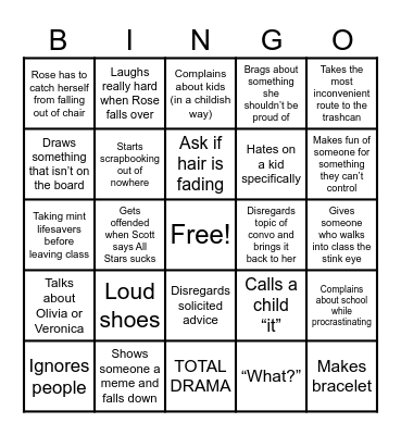 Scott Bingo Card