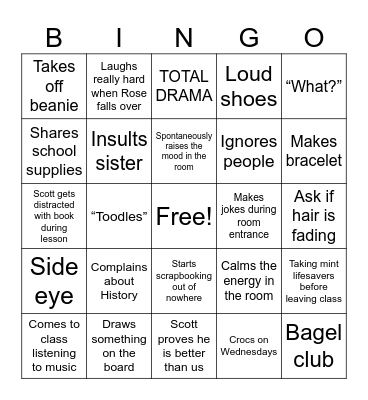 Scott Bingo Card