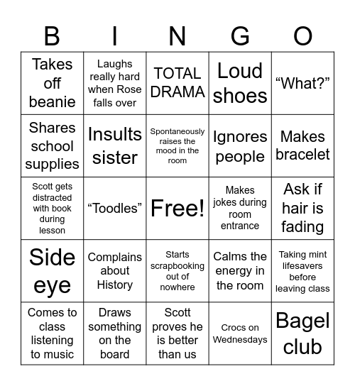 Scott Bingo Card