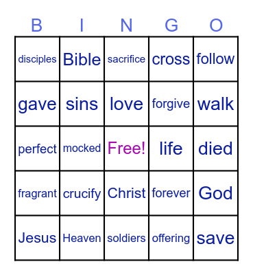 JESUS SACRIFICES Bingo Card