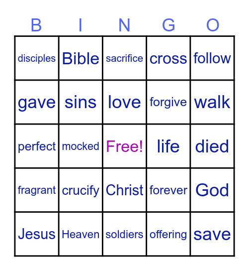 JESUS SACRIFICES Bingo Card