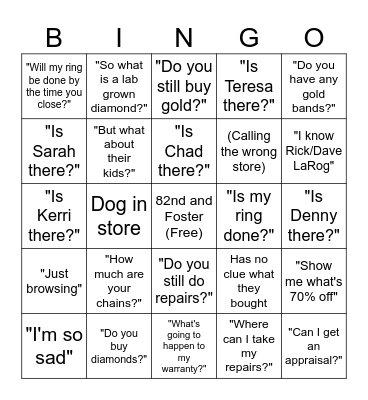 LaRog Bingo Card