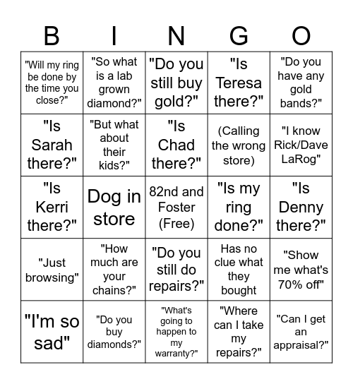 LaRog Bingo Card
