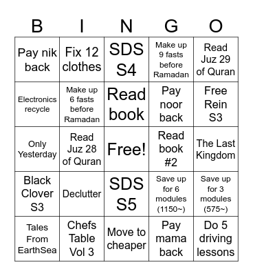 2024 watching bingo Card