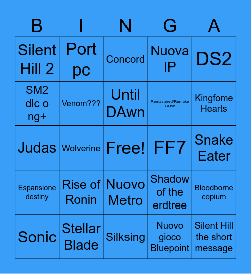 STATE OF PLAY BINGO Card