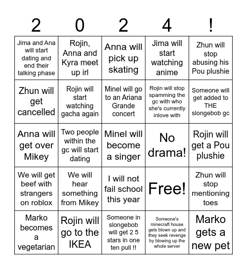 Slongebob Bingo! Bingo Card