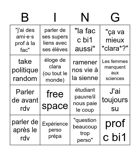 Nesmasse Bingo Card