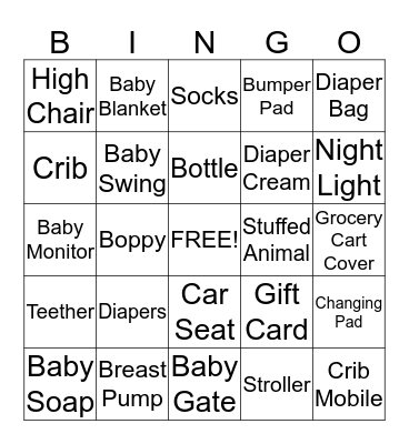 IT'S A BOY!  Bingo Card