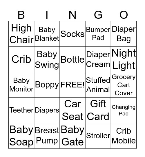 IT'S A BOY!  Bingo Card