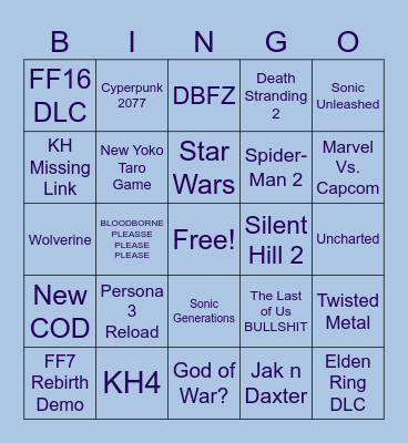 STATE OF PLAY 2024 Bingo Card