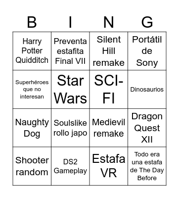State of Play 31 enero Bingo Card
