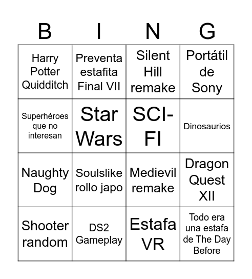 State of Play 31 enero Bingo Card