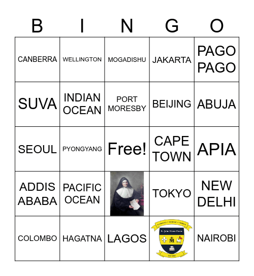 GEOGRAPHY - CAPITALS REVIEW Bingo Card