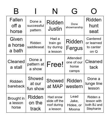 Twin Elm Bingo Card
