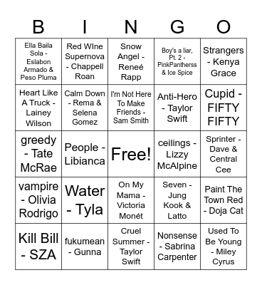 2023 Bingo Card