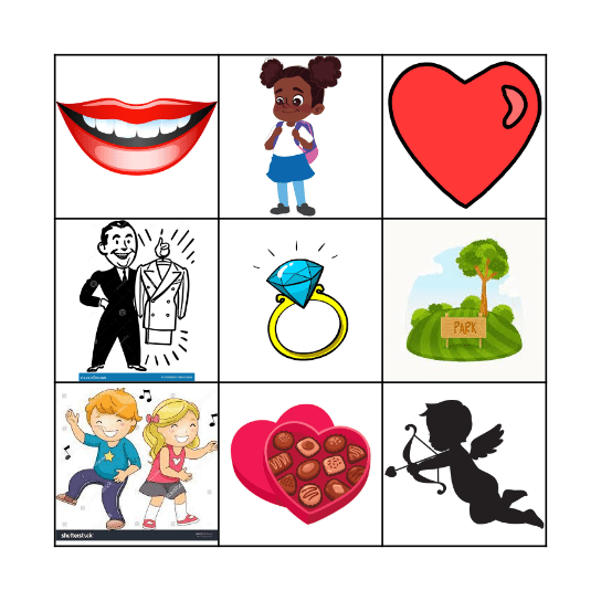 Zombies In Love Bingo Card