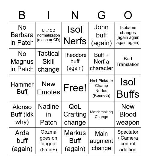 ERBS 1/31/24 BINGO Card