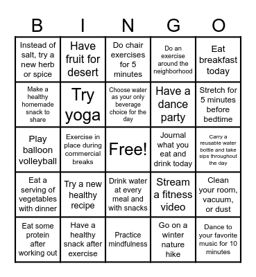 Winter BINGO Card