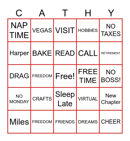 RETIREMENT Bingo Card