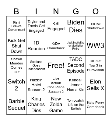 2024 Bingo Card