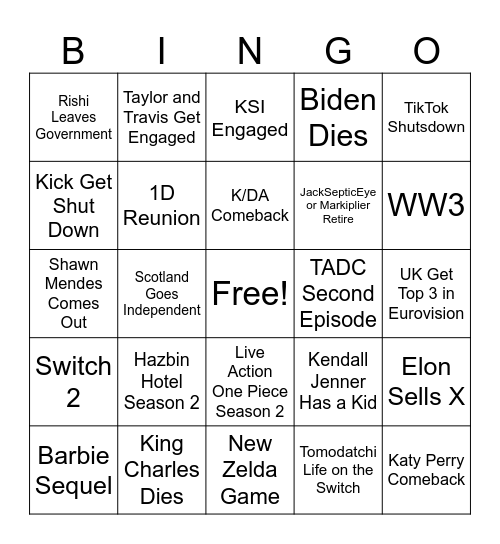 2024 Bingo Card