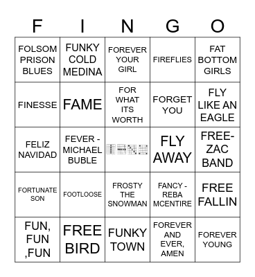 F-SONGS Bingo Card