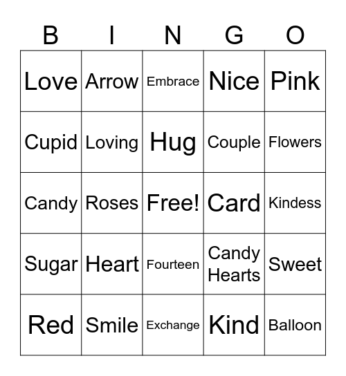 Valentine's Day Bingo Card