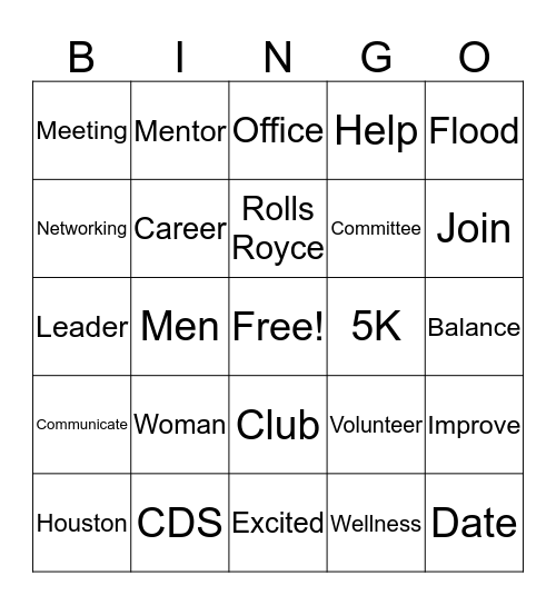 RRWNA Meeting Bingo Card