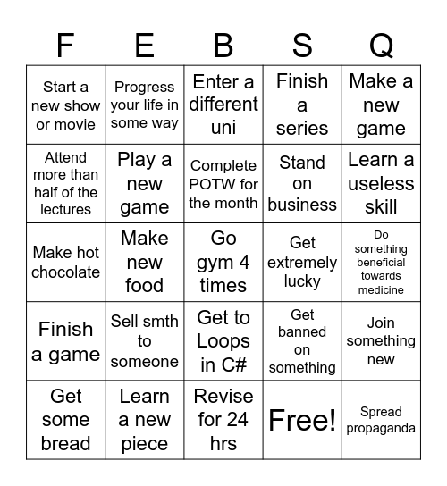 EornneidFeboe H e Bingo Card