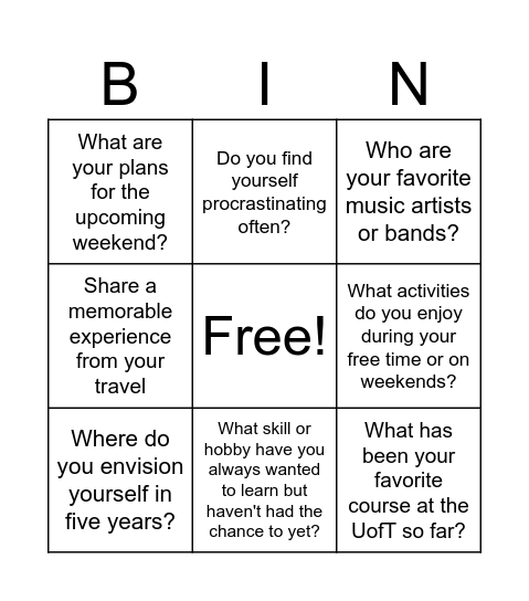 IRHRSA Bingo Card