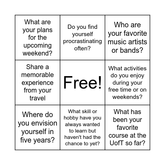 IRHRSA Bingo Card