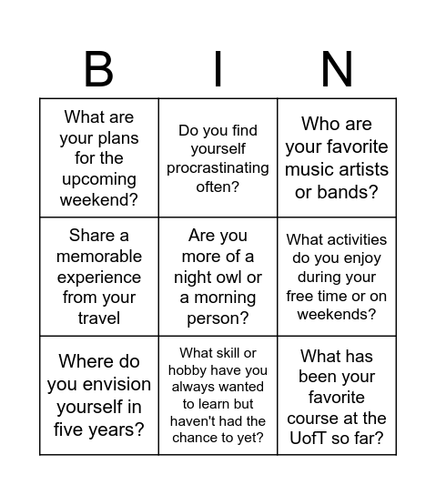 IRHRSA Bingo Card