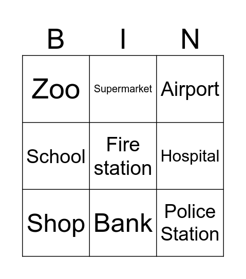 Workplaces Bingo Card