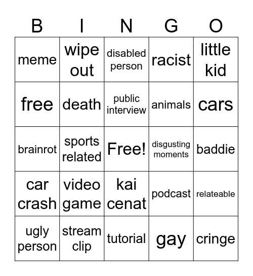 ig reels bingo Card