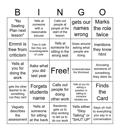 Davingo Bingo Card