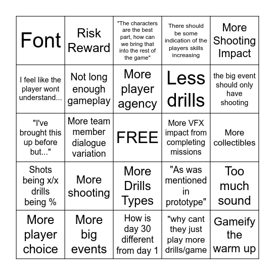 Ballers Bingo Card