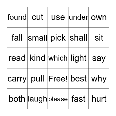 Beach Ball and Hockey Puck Words Bingo Card