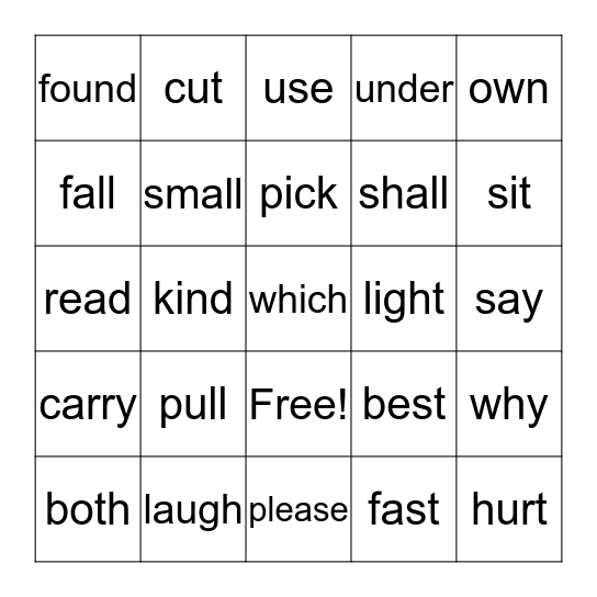 Beach Ball and Hockey Puck Words Bingo Card